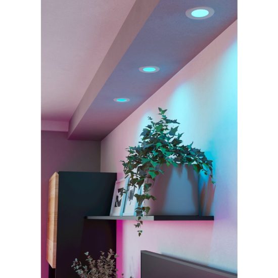 Eglo fueva 6 z set 3 faretti da incasso led 8.4w rgb 2700k 6500k dimmerabili con telecomando bianchi per bagno