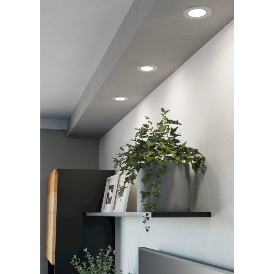 Eglo fueva 6 z set 3 faretti da incasso led 8.4w rgb 2700k 6500k dimmerabili con telecomando bianchi per bagno