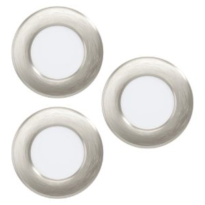Eglo fueva 6 z set 3 faretti da incasso per cartongesso led 8,4w rgb 2700k 6500k con controllo smart nichel opaco