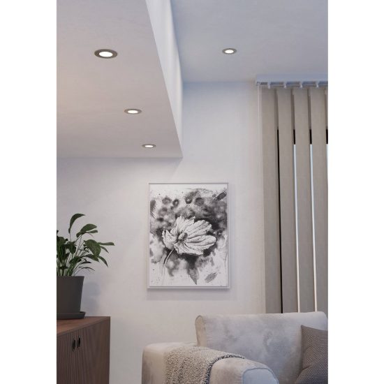 Eglo fueva 6 z set 3 faretti da incasso led 8.4w rgb 2700k 6500k dimmerabili con controllo smart nichel opaco per bagno