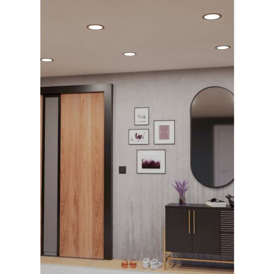 Eglo fueva 6 z pannello da incasso led 9.5w rgb 2700k 6500k dimmerabile nichel opaco per bagno