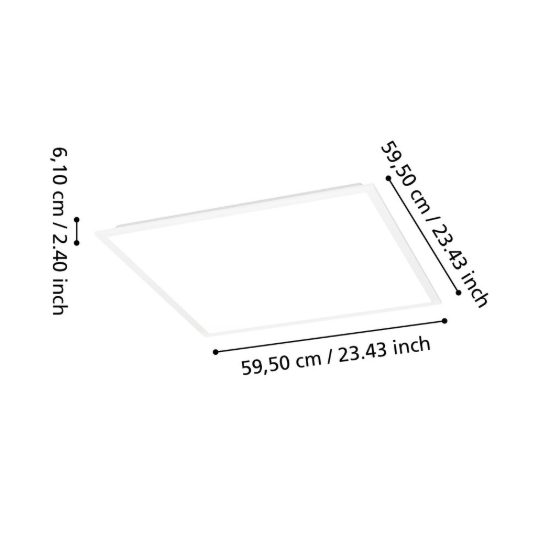 Eglo moradillo z plafoniera led 33w rgb 2700k 6500k dimmerabile con telecomando bianca