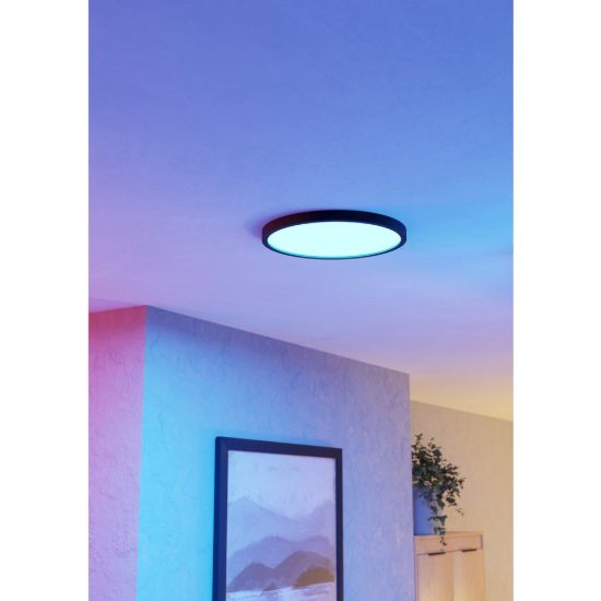Eglo fueva 6 z plafoniera nera led 17.5w rgb 2700k 6500k dimmerabile con controllo smart