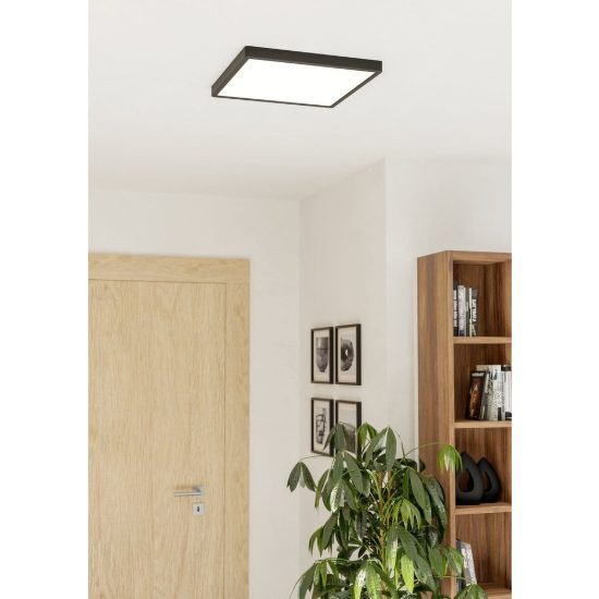 Eglo fueva 6 z plafoniera moderna nera led 17.8w rgb 2700k 6500k dimmerabile