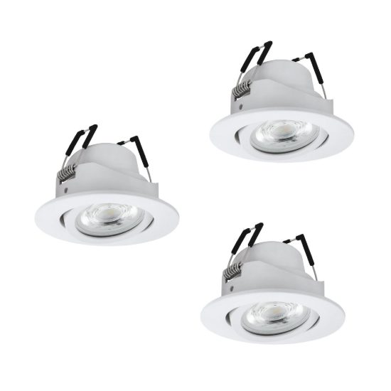 Eglo saliceto z set 3 faretti da incasso led 14.1w rgb 2700k 6500k dimmerabili bianchi per cucina