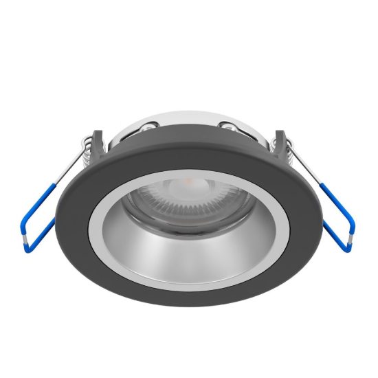 Eglo yebra z faretto da incasso nero e argento per corridoio led 4.9w rgb 2700k 6500k dimmerabile con controllo smart