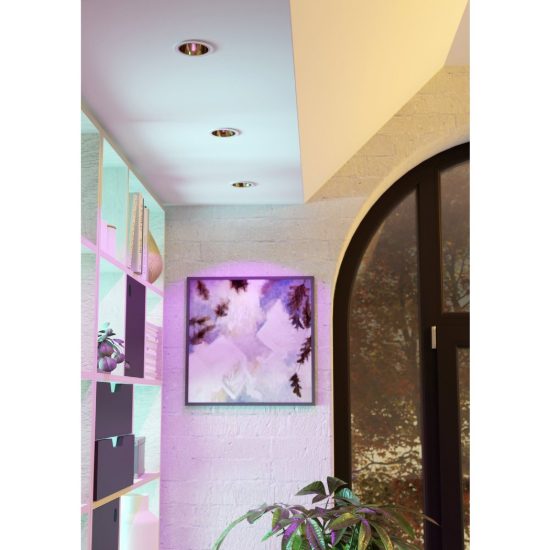 Eglo yebra z faretto da incasso per corridoio bianco e oro led 4.9w rgb 2700k 6500k dimmerabile con controllo smart