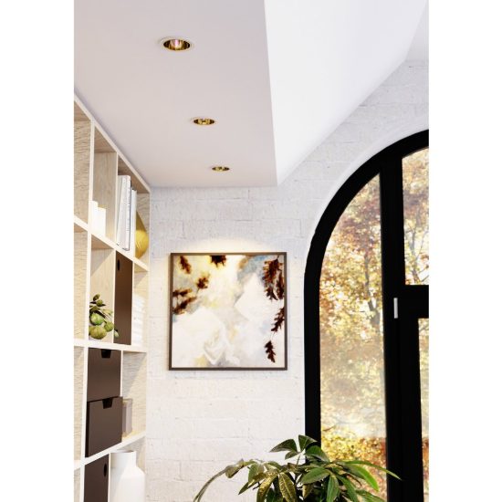 Eglo yebra z faretto da incasso per corridoio bianco e oro led 4.9w rgb 2700k 6500k dimmerabile con controllo smart
