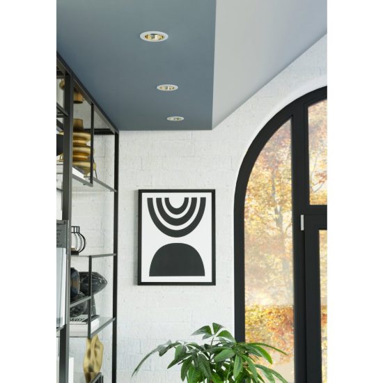 Eglo yebra z faretto da incasso per corridoio bianco e oro led 4.9w rgb 2700k 6500k dimmerabile con controllo smart