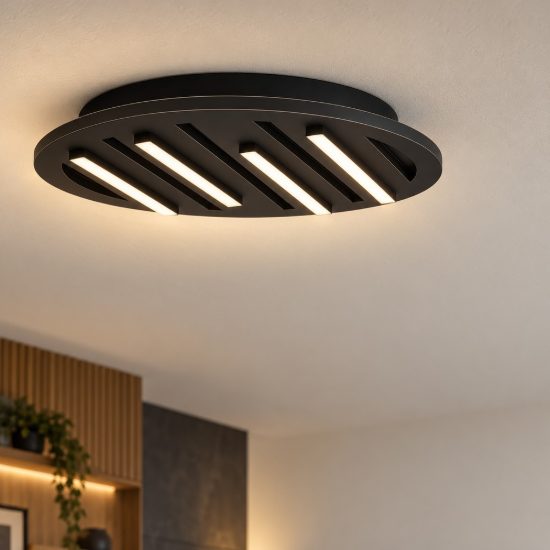 Eglo pitrignani z plafoniera led 20w rgb 2700k 6500k dimmerabile nero opaco