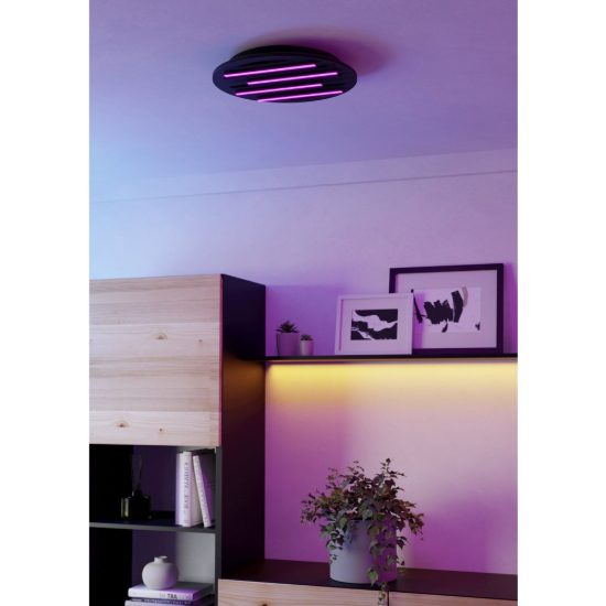 Eglo pitrignani z plafoniera led 20w rgb 2700k 6500k dimmerabile nero opaco