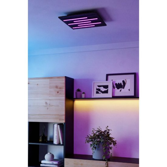 Eglo pitrignani z plafoniera led 100w rgb 2700k 6500k dimmerabile nero opaco