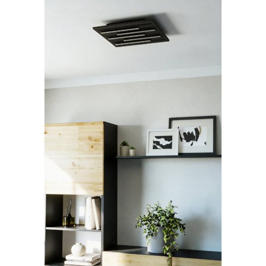 Eglo pitrignani z plafoniera led 100w rgb 2700k 6500k dimmerabile nero opaco