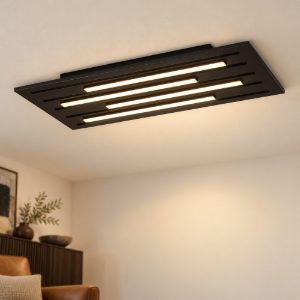 Eglo pitrignani z plafoniera led 120w rgb 2700k 6500k dimmerabile nero opaco