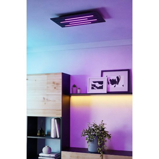 Eglo pitrignani z plafoniera led 120w rgb 2700k 6500k dimmerabile nero opaco