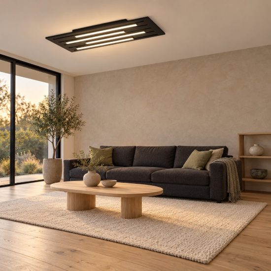 Eglo pitrignani z plafoniera led 120w rgb 2700k 6500k dimmerabile nero opaco
