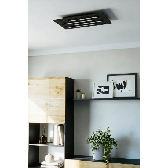 Eglo pitrignani z plafoniera led 120w rgb 2700k 6500k dimmerabile nero opaco