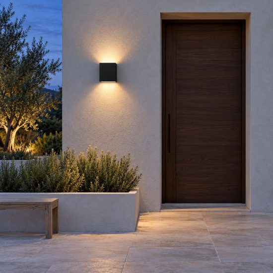 Eglo calpino z lampada da parete per esterno led 7w rgb 2700k 6500k ip55 dimmerabile con controllo smart nero opaco