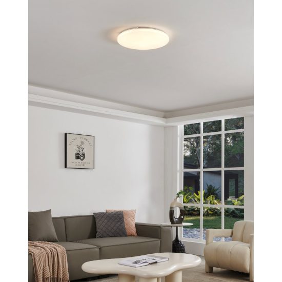 Eglo frania plafoniera led 33w 3000k 43cm moderna rotonda bianca