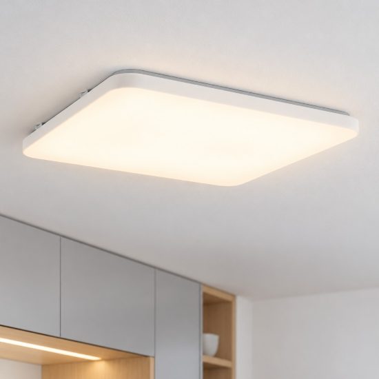 Eglo frania plafoniera led 14.6w 3000k 33cm moderna quadrata bianca