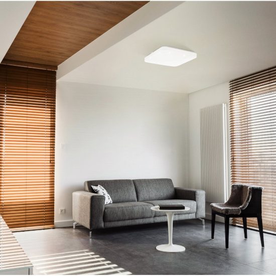 Eglo frania plafoniera led 14.6w 3000k 33cm moderna quadrata bianca