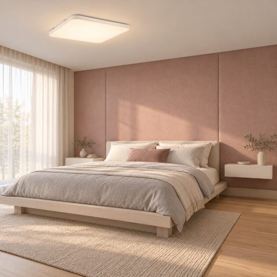 Eglo frania plafoniera led 33w 3000k 43cm moderna quadrata bianca