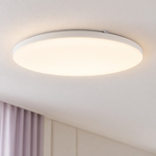 Eglo frania plafoniera led 50w 3000k 55cm moderna rotonda bianca