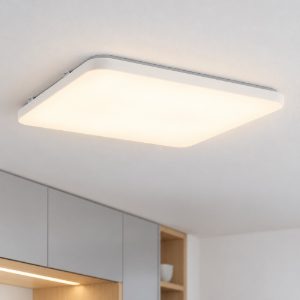 Eglo frania plafoniera led 50w 3000k 53cm moderna quadrata bianca