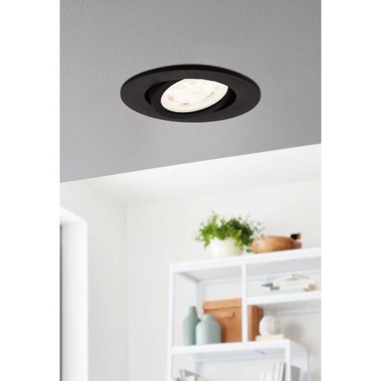 Eglo saliceto z faretto per cucina nero da incasso led 4.7w rgb 2700k 6500k dimmerabile con controllo smart