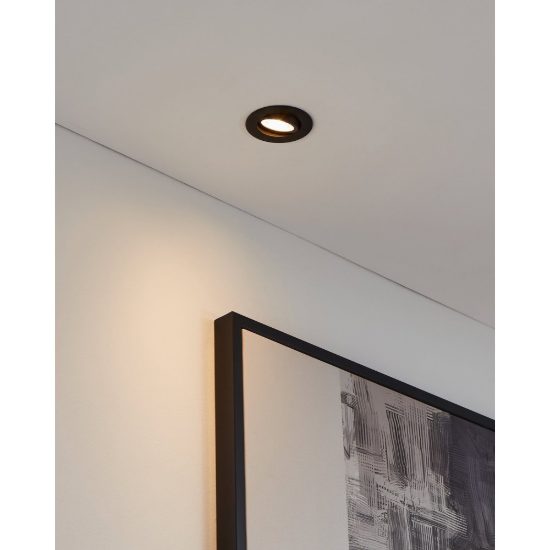 Eglo saliceto z faretto per cucina nero da incasso led 4.7w rgb 2700k 6500k dimmerabile con controllo smart
