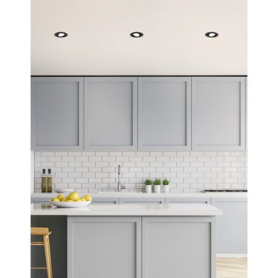 Eglo saliceto z faretto per cucina nero da incasso led 4.7w rgb 2700k 6500k dimmerabile con controllo smart