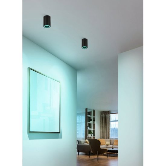 Eglo carosso z faretto per cucina nero da soffitto led 4.9w rgb 2700k 6500k dimmerabile con controllo smart