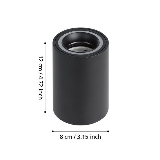 Eglo carosso z faretto per cucina nero da soffitto led 4.9w rgb 2700k 6500k dimmerabile con controllo smart