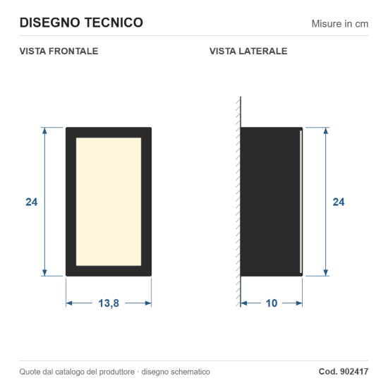 Eglo genovese applique da esterno nera led 10w cct 3000k 6000k ip65
