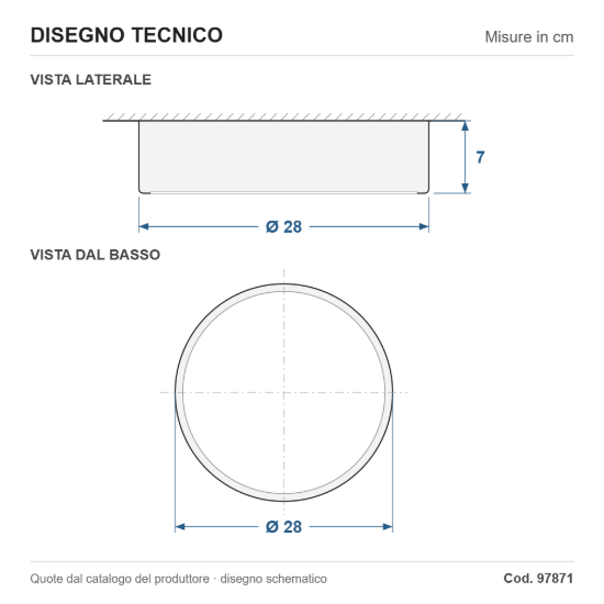 Eglo frania plafoniera led 10w 3000k 28cm moderna rotonda bianca