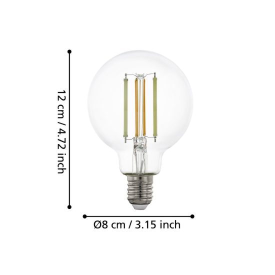 Eglo lampadina connect z lampadina trasparente led 8w cct 2200k 6500k dimmerabile