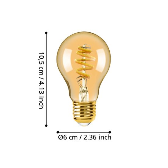 Eglo lampadina connect z lampadina led 7w cct 2200k 6500k e27 6cm dimmerabile ambrata