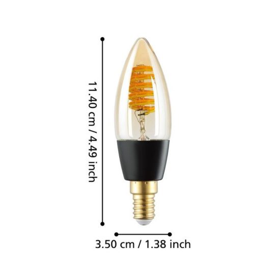 Eglo lampadina connect z lampadina led 4.9w cct 2200k 6500k dimmerabile con controllo smart ambrata