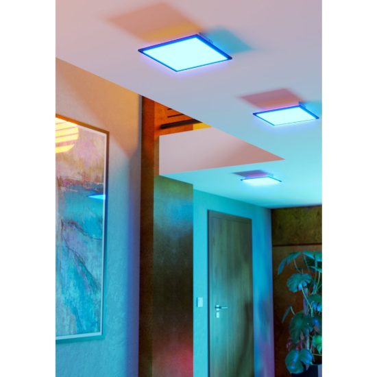 Eglo moradillo z plafoniera nera led 14w rgb 2700k 6500k dimmerabile con controllo smart