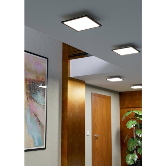 Eglo moradillo z plafoniera nera led 14w rgb 2700k 6500k dimmerabile con controllo smart