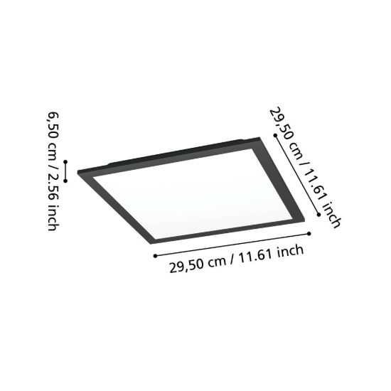 Eglo moradillo z plafoniera nera led 14w rgb 2700k 6500k dimmerabile con controllo smart