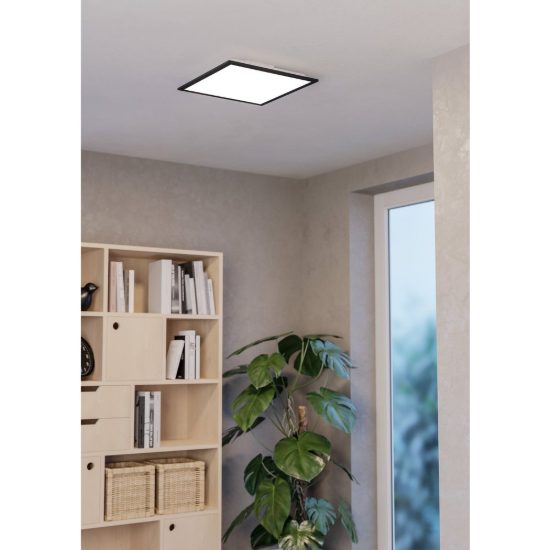 Eglo moradillo z plafoniera nera led 19w rgb 2700k 6500k dimmerabile con controllo smart
