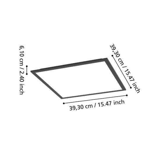 Eglo moradillo z plafoniera nera led 19w rgb 2700k 6500k dimmerabile con controllo smart