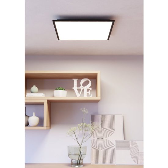 Eglo moradillo z plafoniera nera led 33w rgb 2700k 6500k dimmerabile con controllo smart