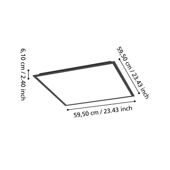 Eglo moradillo z plafoniera nera led 33w rgb 2700k 6500k dimmerabile con controllo smart