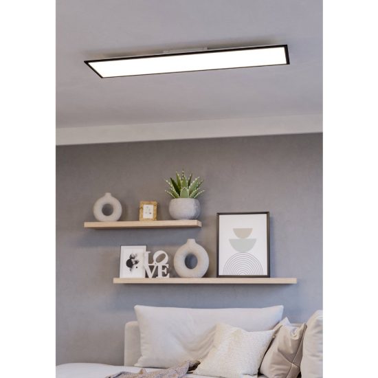 Eglo moradillo z plafoniera nera led 34w rgb 2700k 6500k dimmerabile con controllo smart