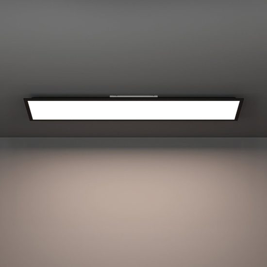 Eglo moradillo z plafoniera nera led 28w rgb 2700k 6500k dimmerabile con telecomando