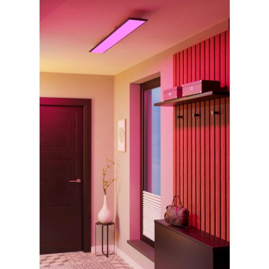 Eglo moradillo z plafoniera nera led 28w rgb 2700k 6500k dimmerabile con telecomando