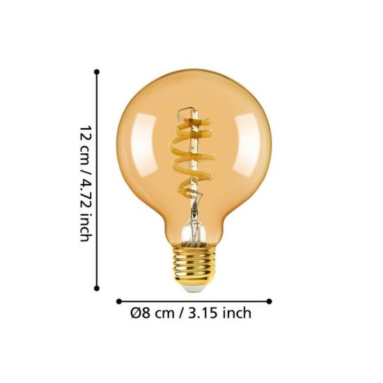 Eglo lampadina connect z lampadina led 7w cct 2200k 6500k e27 8cm dimmerabile ambrata