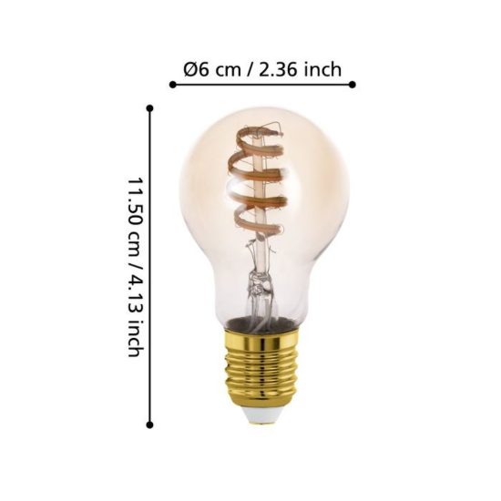 Eglo lampadina connect z set 2 lampadine led 2x7w cct 2200k 6500k e27 dimmerabili ambrate